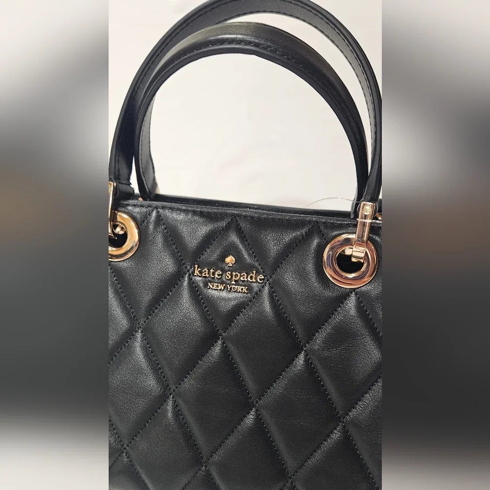 NWT Kate Spade Carey Small Quilted Sullivan Satchel Black - Picture 3 of 7